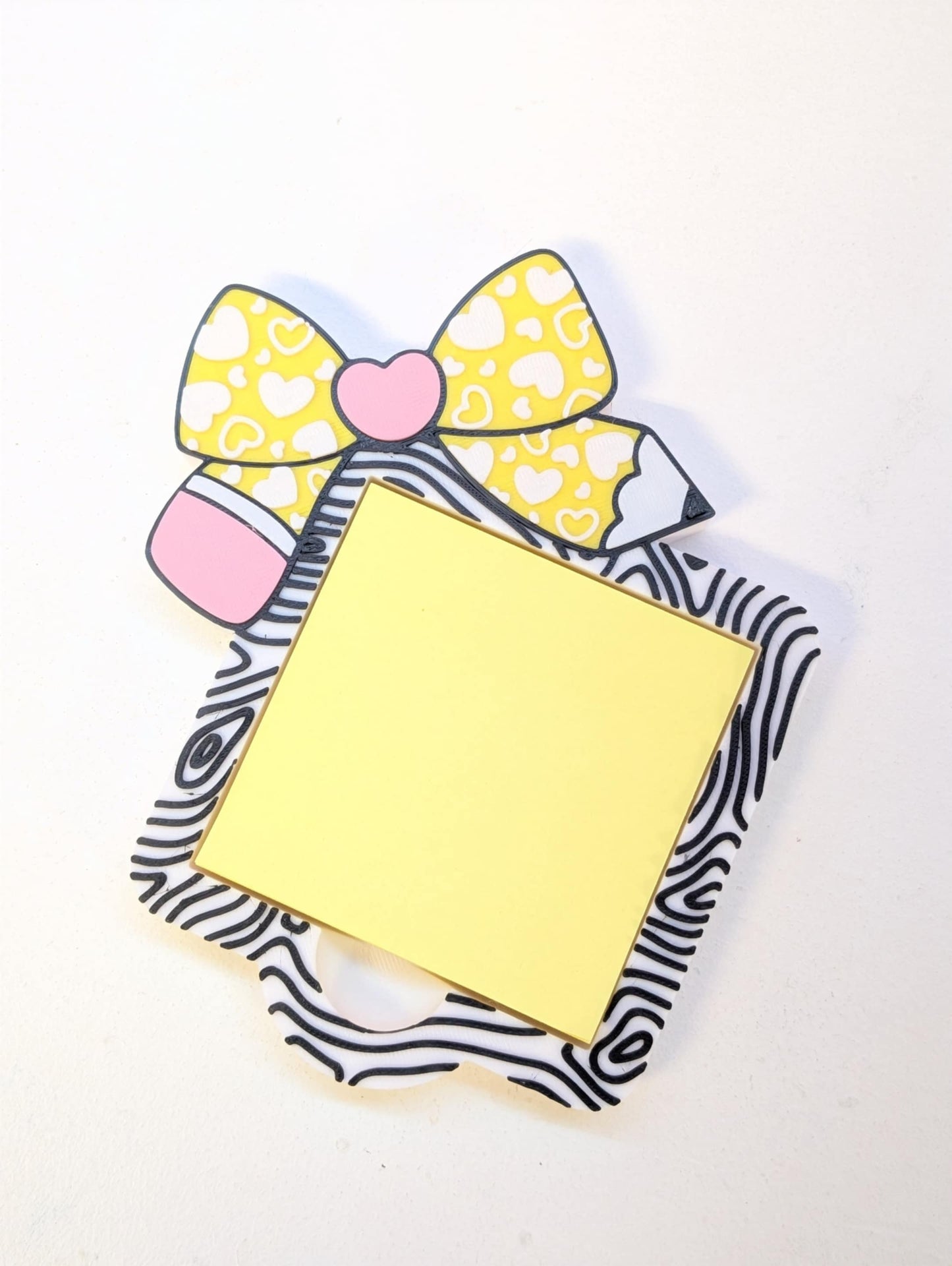 Heart Pencil Bow Sticky Note Holder - STL & 3MF - Digital Download