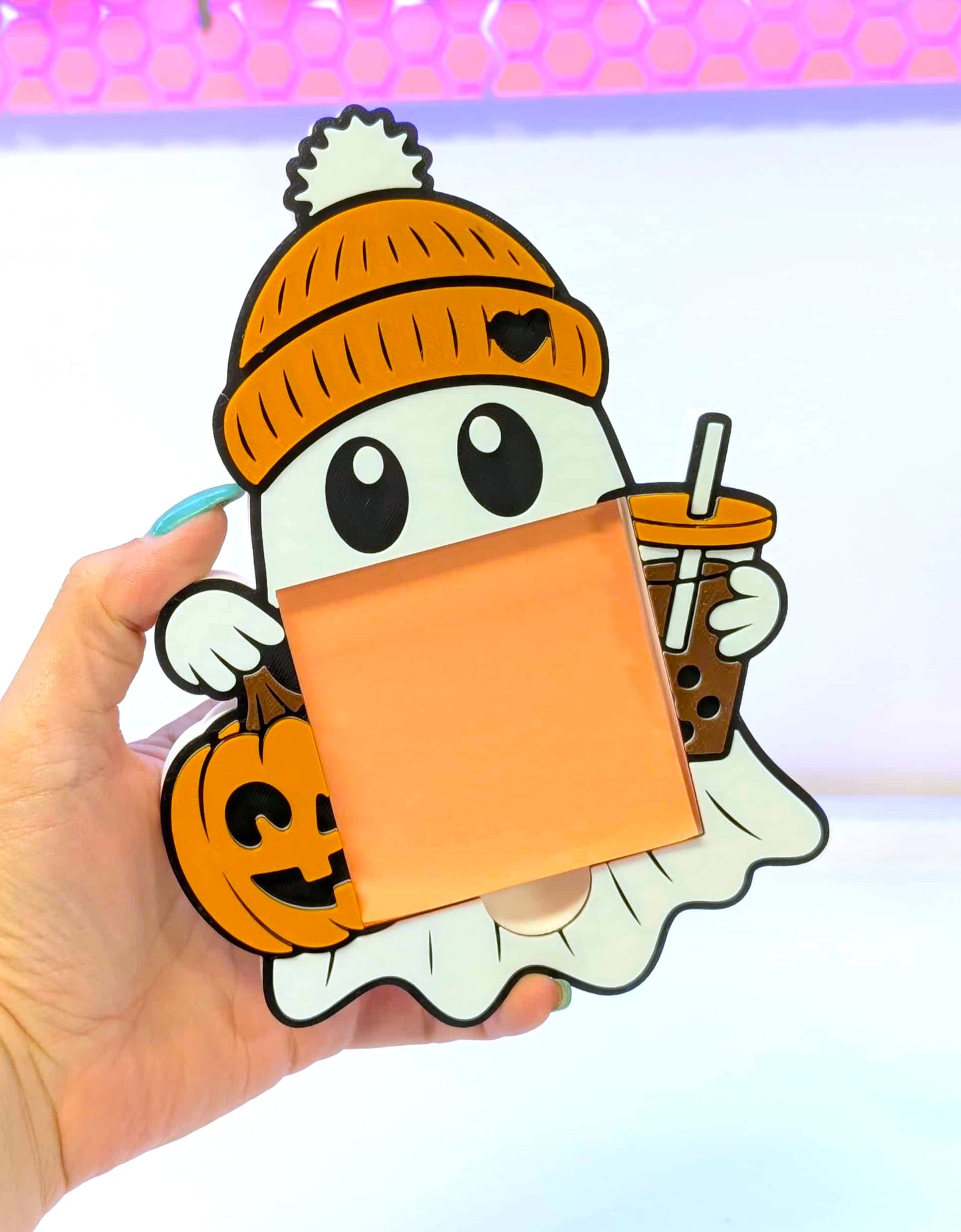 Fall Ghost Sticky Note Holder - STL & 3MF - Digital Download