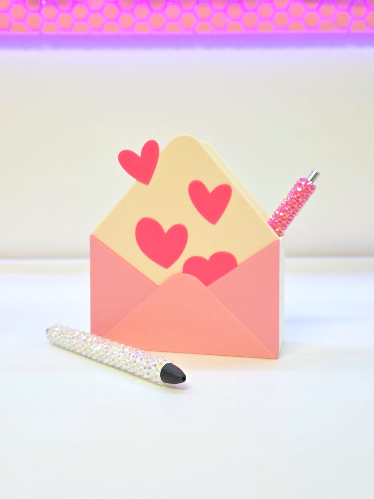 Love Letter Pen Holder 3D Printable: Desk Decor (STL + 3MF File)