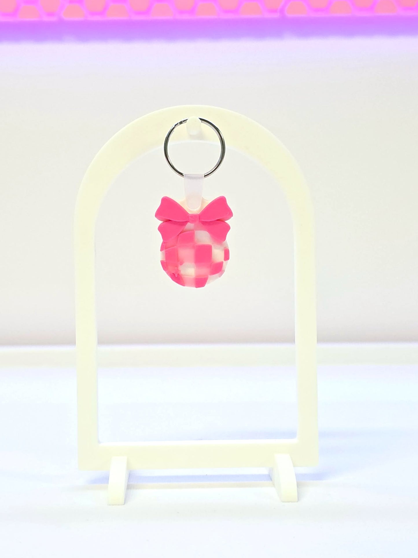 Disco Bow NFC Keychain 3D Print File (STL/3MF Digital Download)