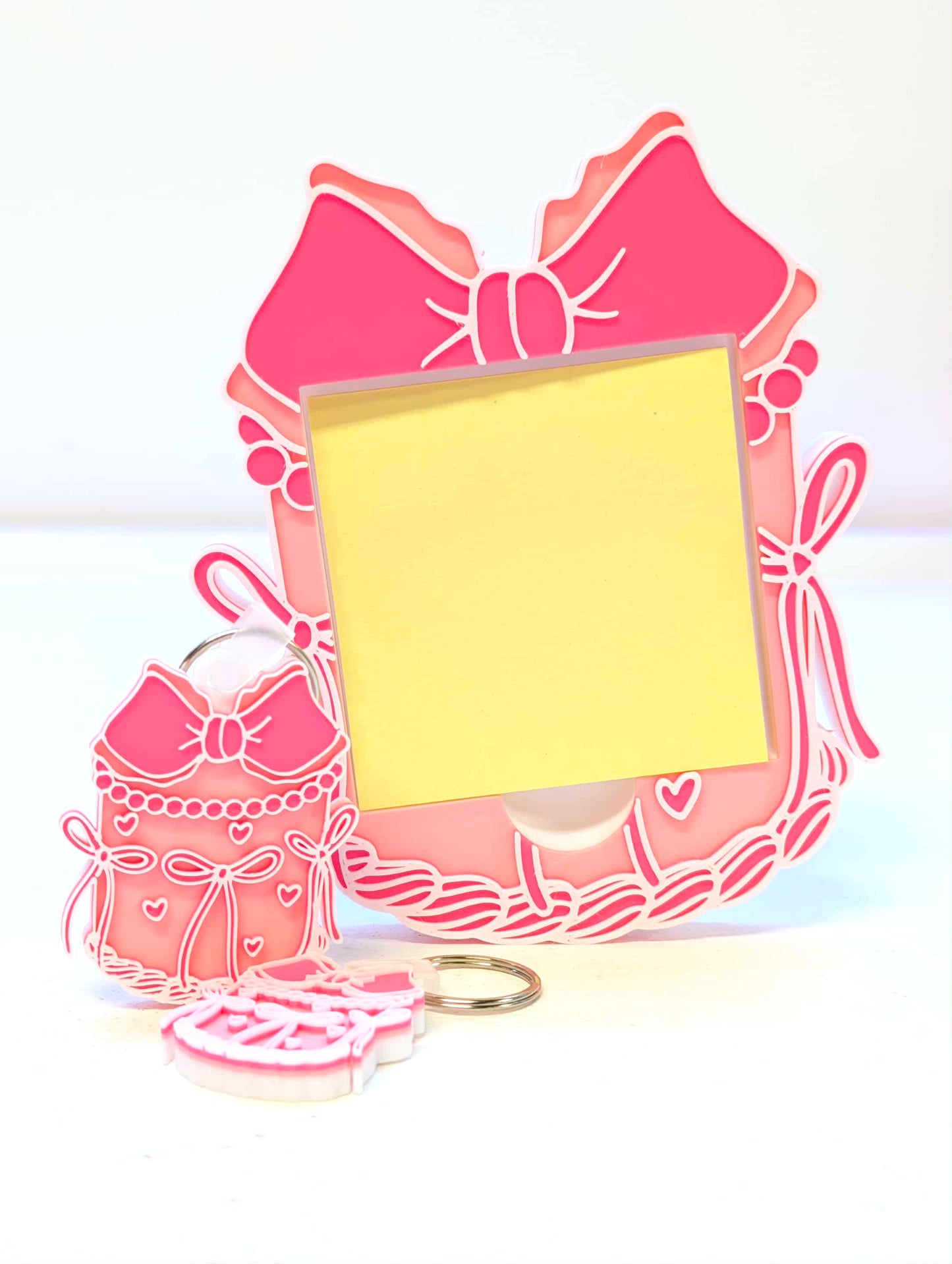 Bow Cake Sticky Note Holder - STL & 3MF - Digital Download