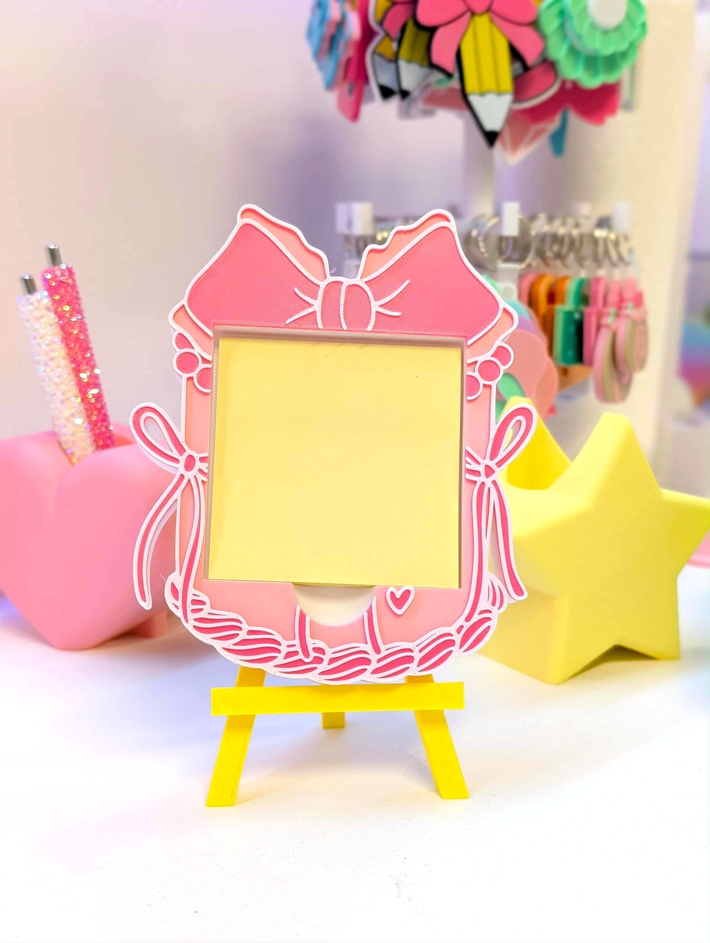 Bow Cake Sticky Note Holder - STL & 3MF - Digital Download
