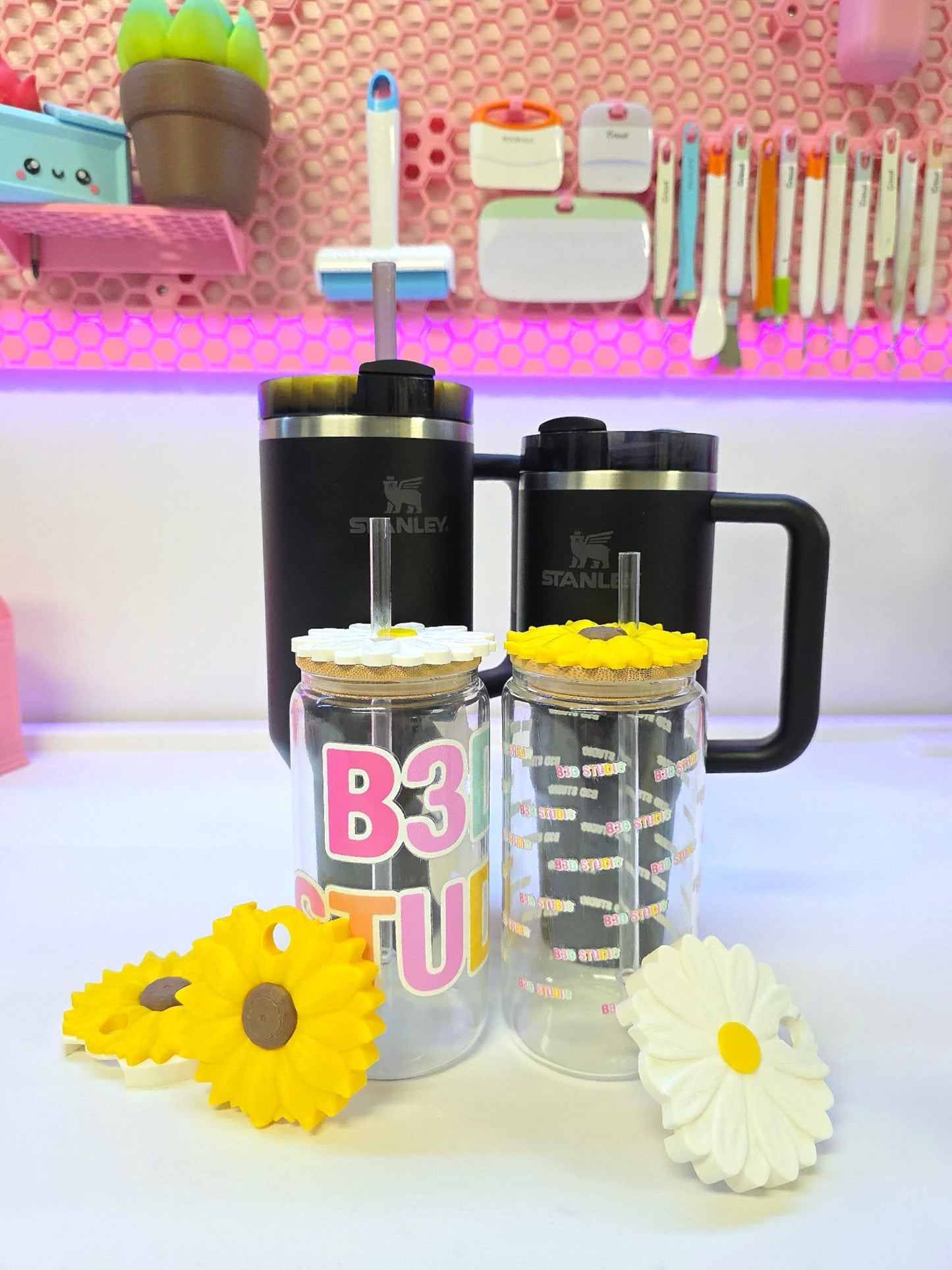 40oz Sunflower Tumbler Topper: 3D Print STL & 3MF File Lid Toppers (Digital Download)