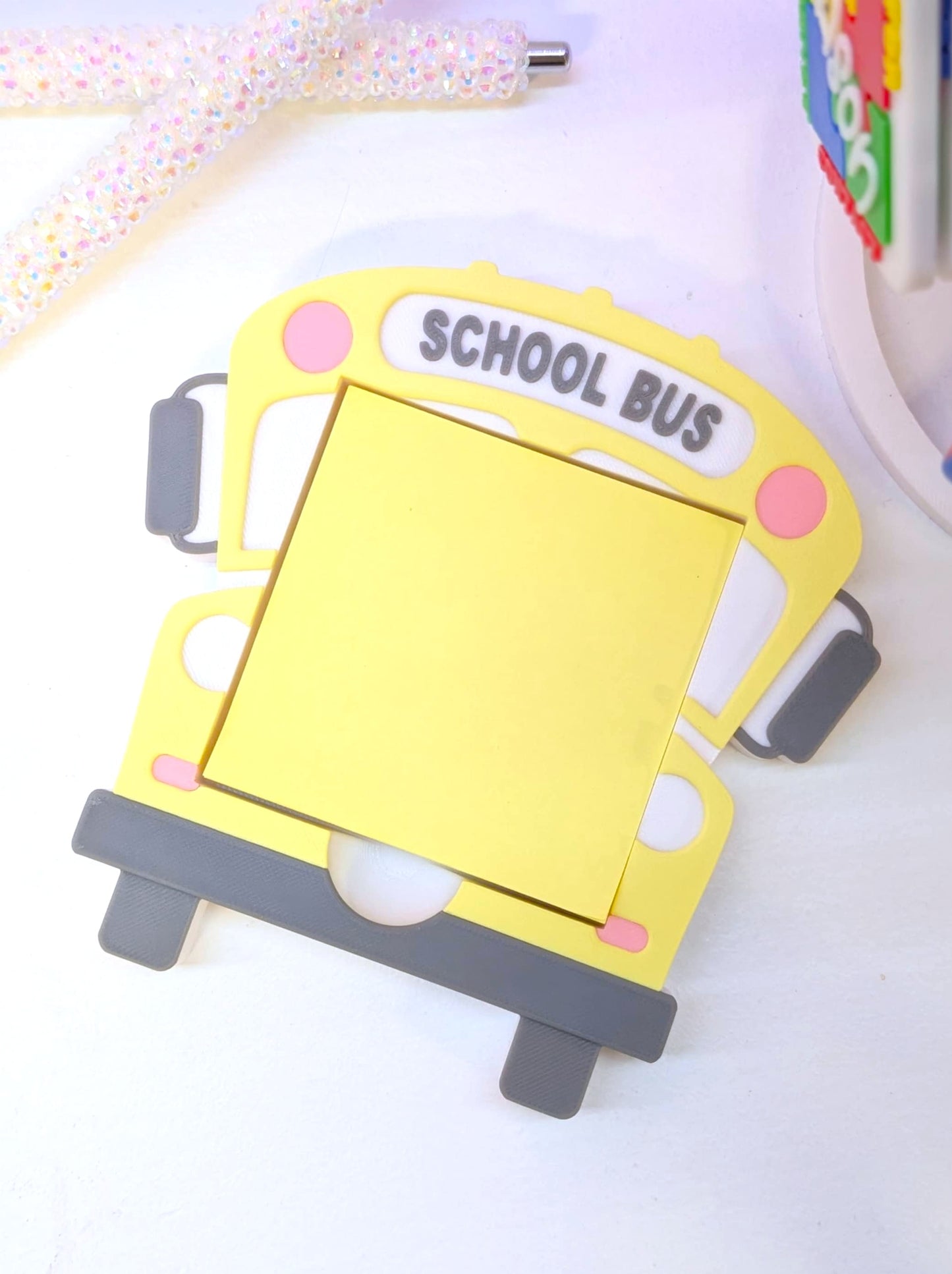School Bus Sticky Note Holder - STL & 3MF - Digital Download