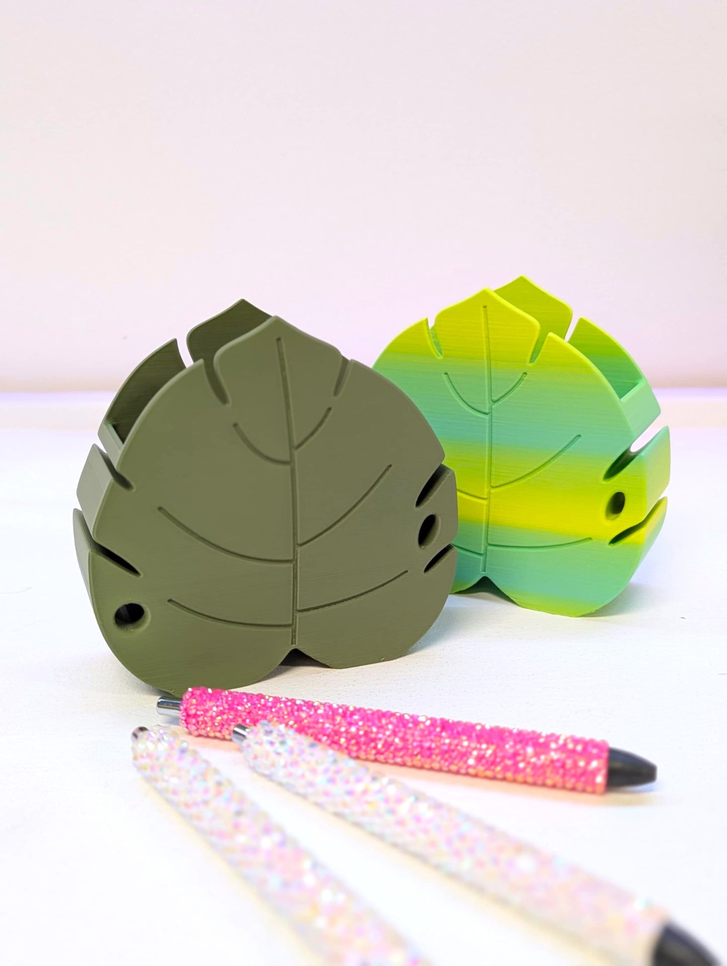 Digital Download - Monstera Leaf Pen Holder STL & 3MF File