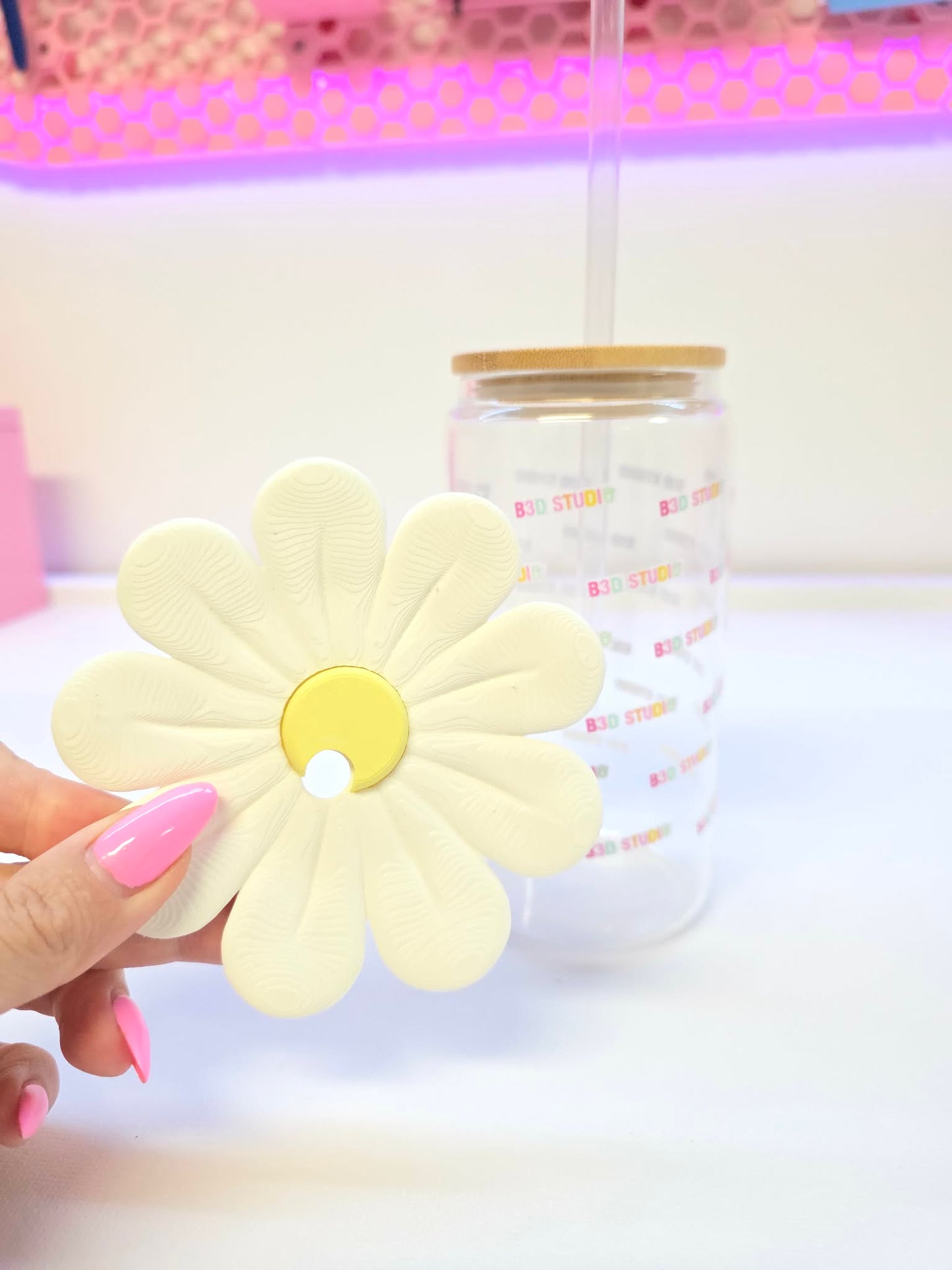 Daisy Lid Topper: 3D Print STL & 3MF File Cup Toppers (Digital Download)