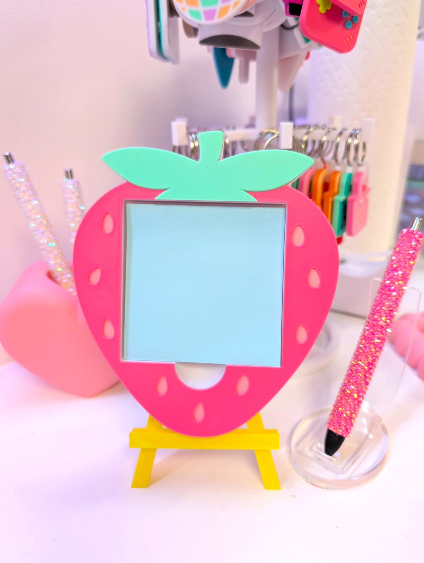 Strawberry Sticky Note Holder - STL & 3MF - Digital Download
