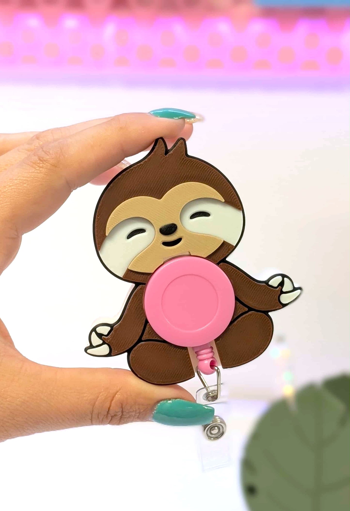 Digital Download - Sloth Badge Reel Holder STL & 3MF File