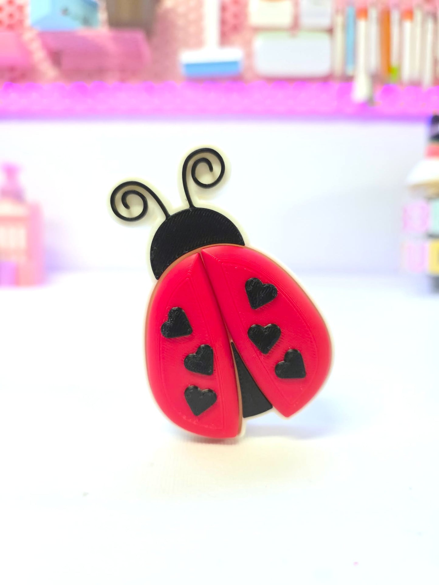 Ladybug Double Fidget Clicker STL & 3MF 3D Print File - Keychain (Digital Download)