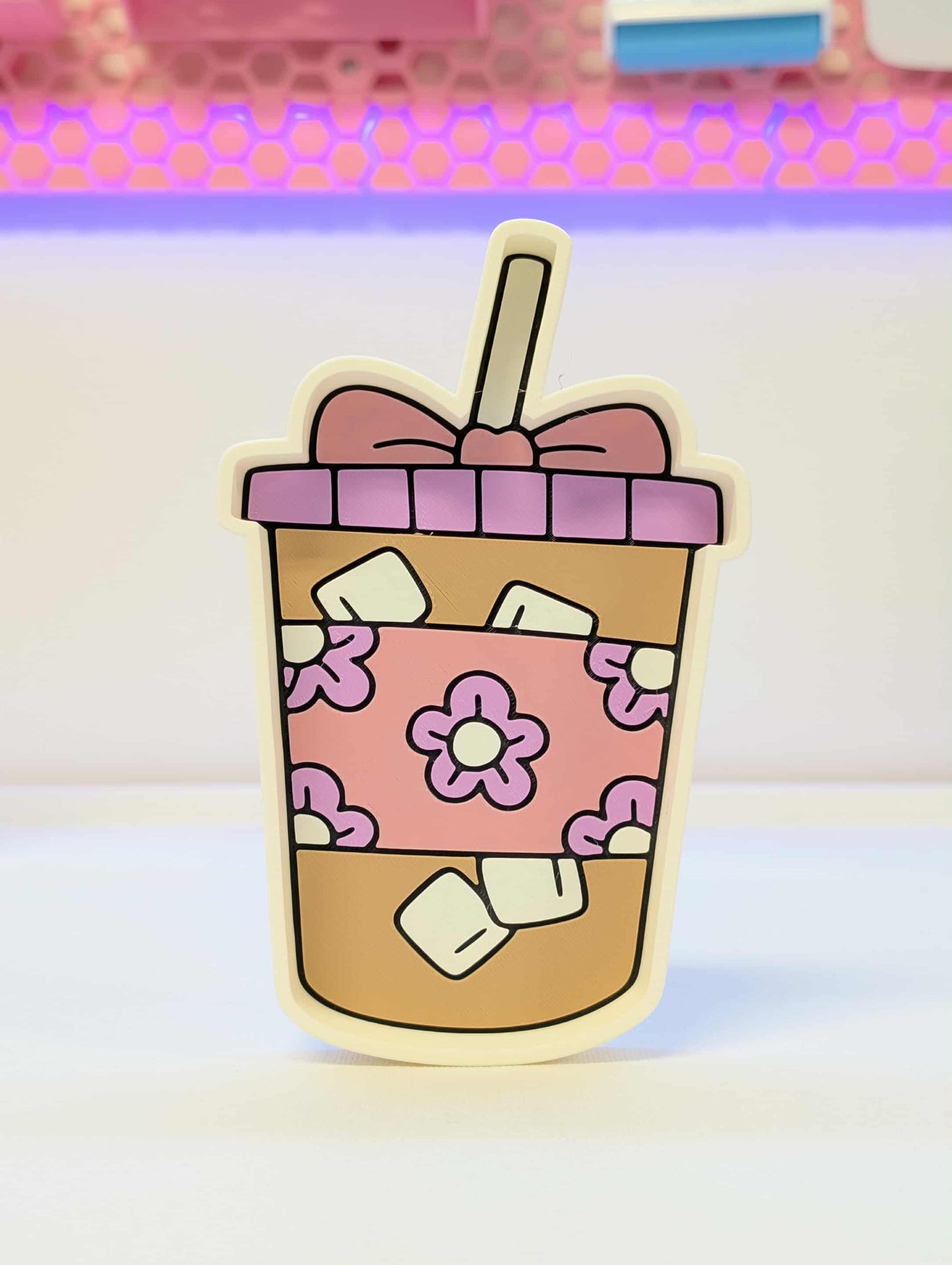 Iced Coffee Trinket Dish 3D Print File – Desk Organization (Digital Download)