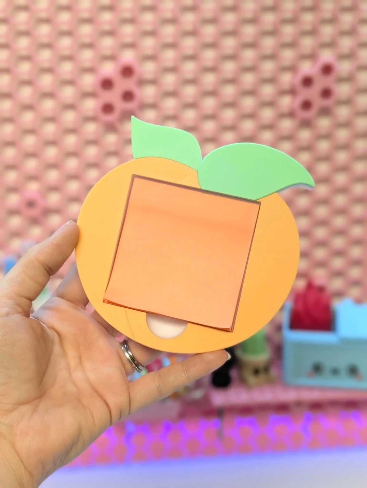 Peach Sticky Note Holder - STL & 3MF - Digital Download