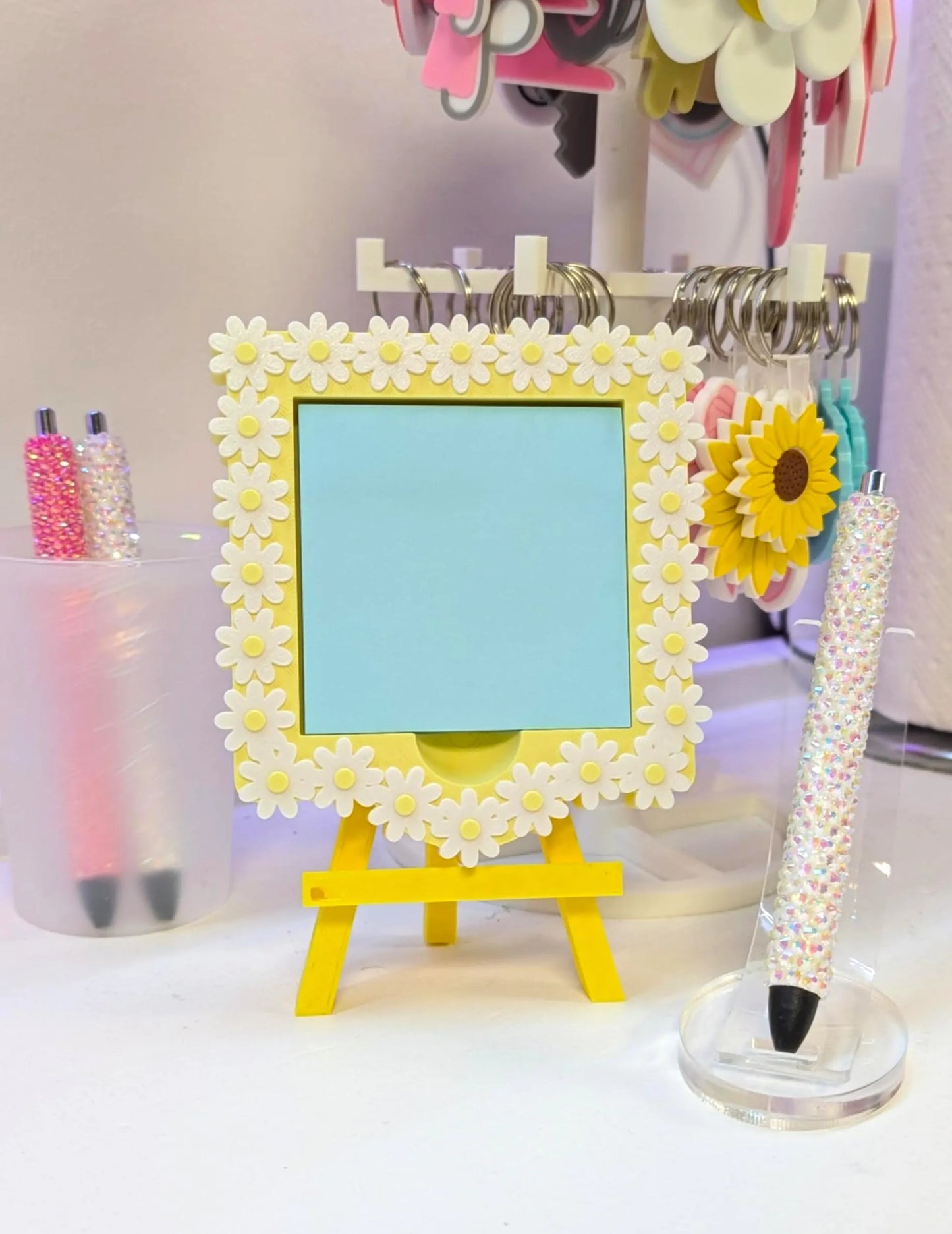 Daisies Sticky Note Holder - STL & 3MF - Digital Download