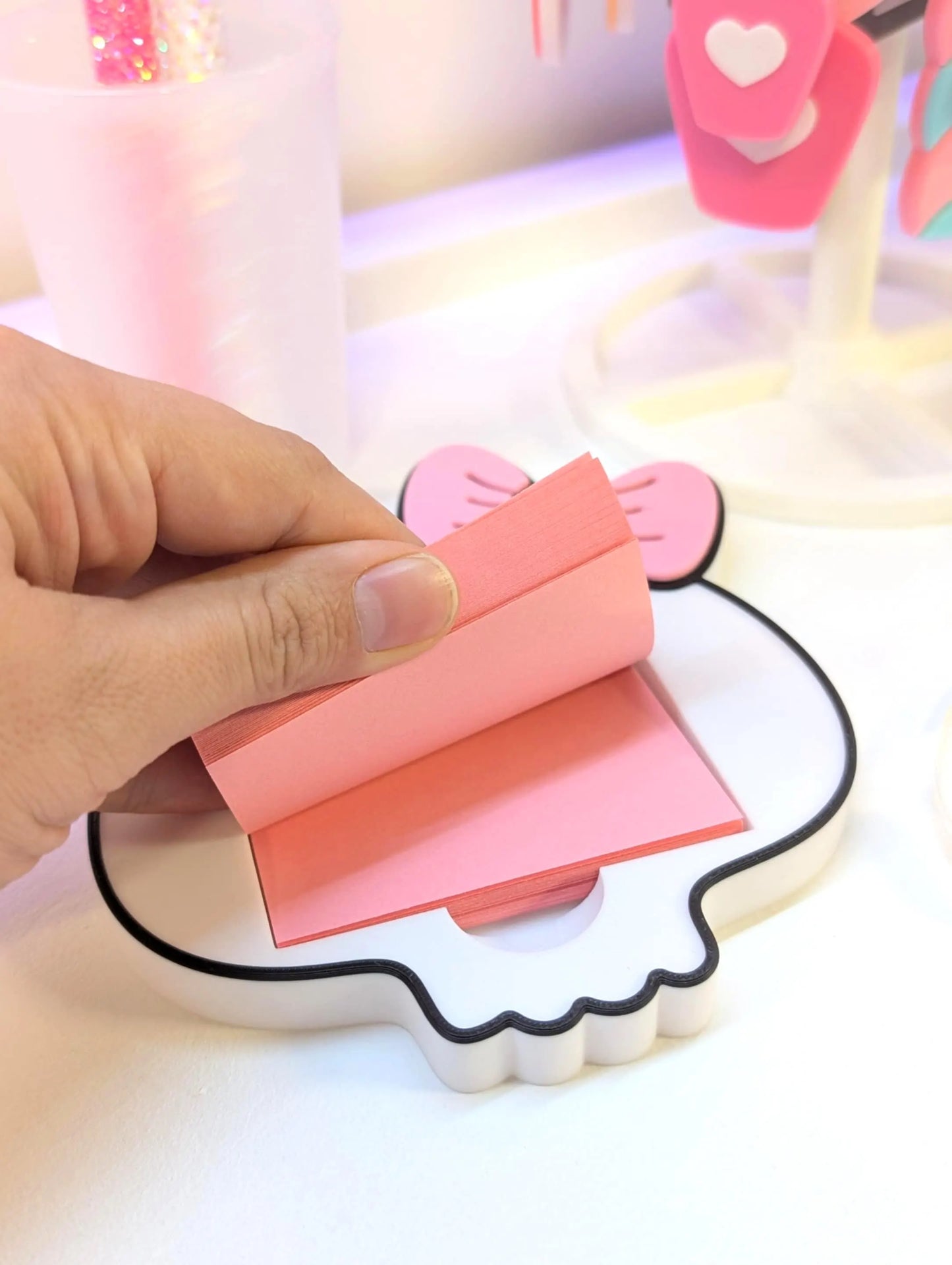 Skull Bow Sticky Note Holder - STL & 3MF - Digital Download
