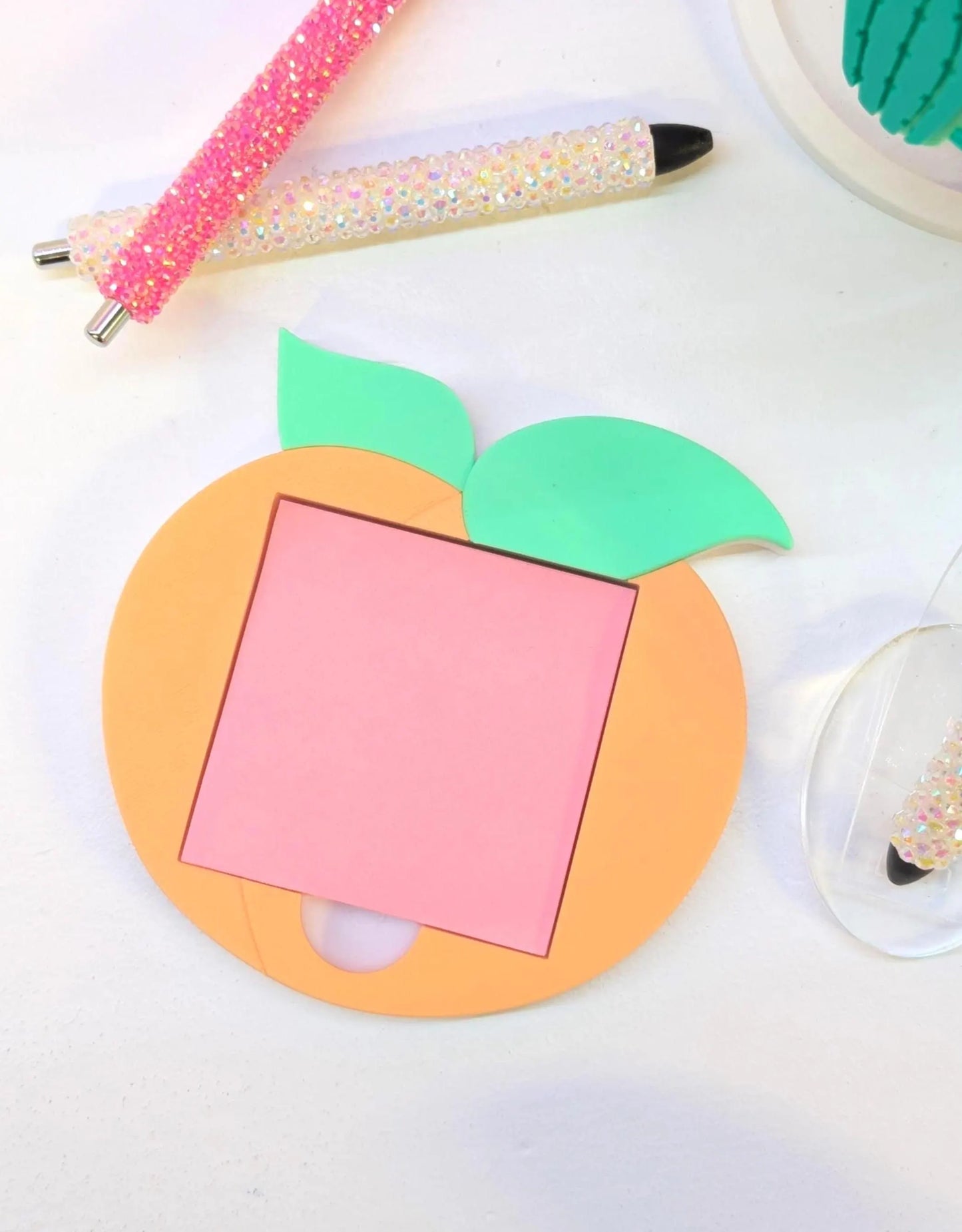 Peach Sticky Note Holder - STL & 3MF - Digital Download