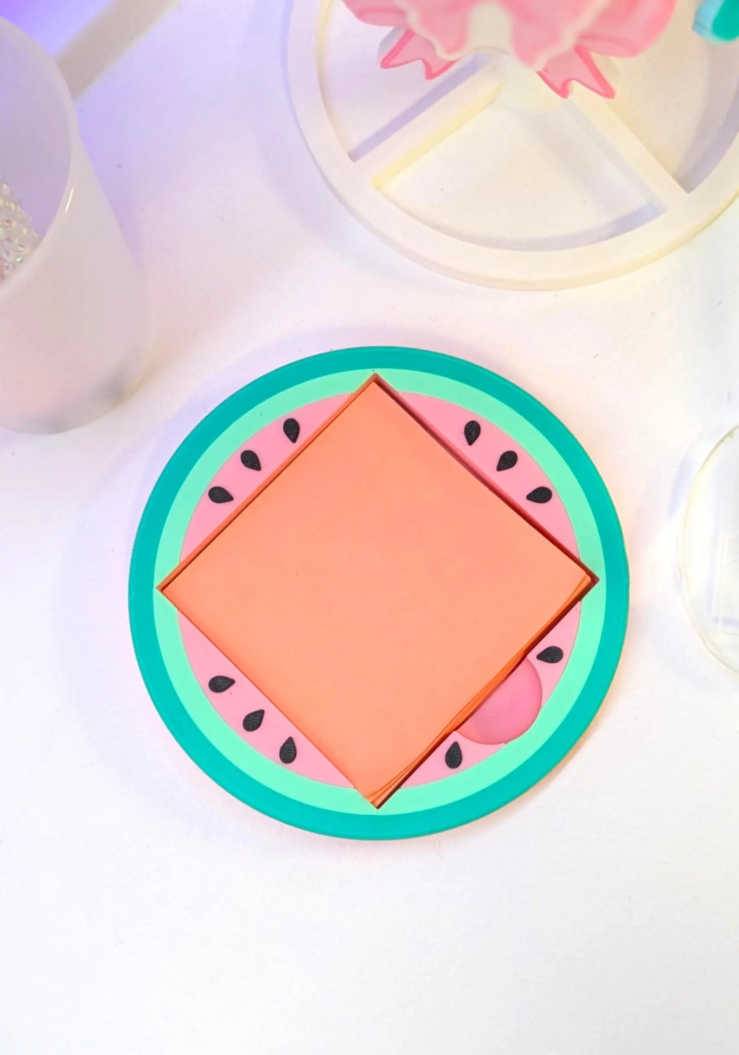 Watermelon Sticky Note Holder - STL & 3MF - Digital Download