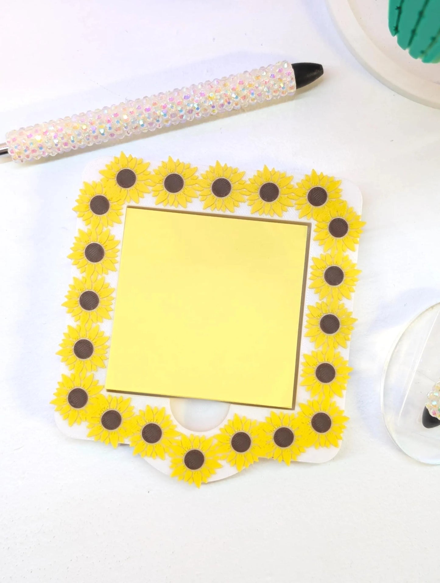 Sunflowers Sticky Note Holder - STL & 3MF - Digital Download