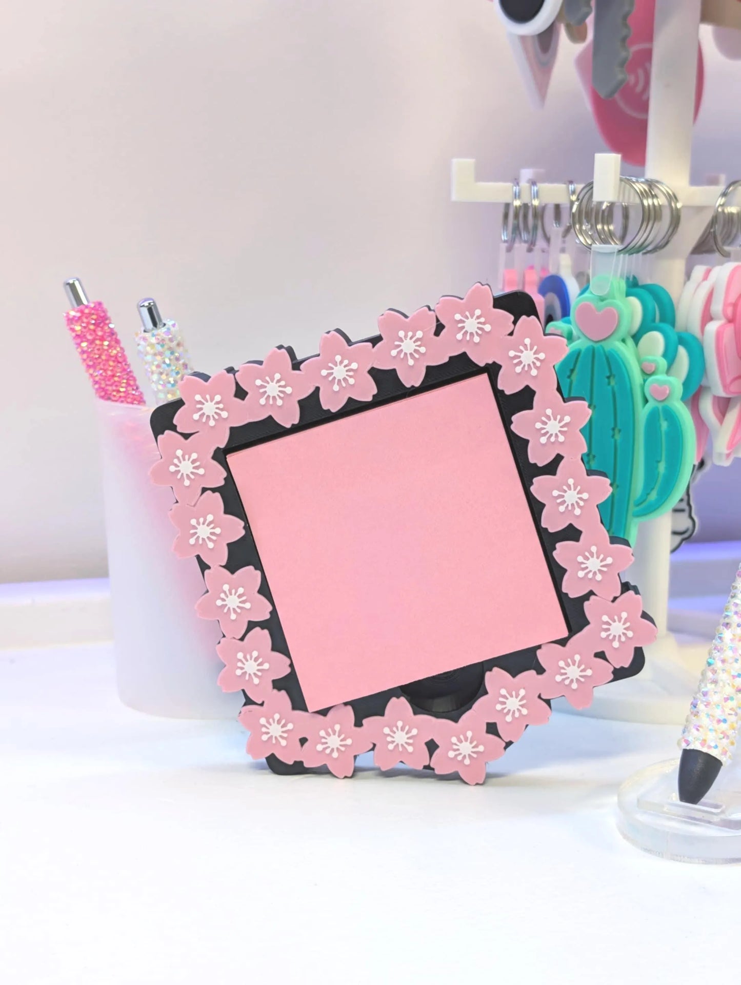 Cherry Blossom Sticky Note Holder - STL & 3MF - Digital Download