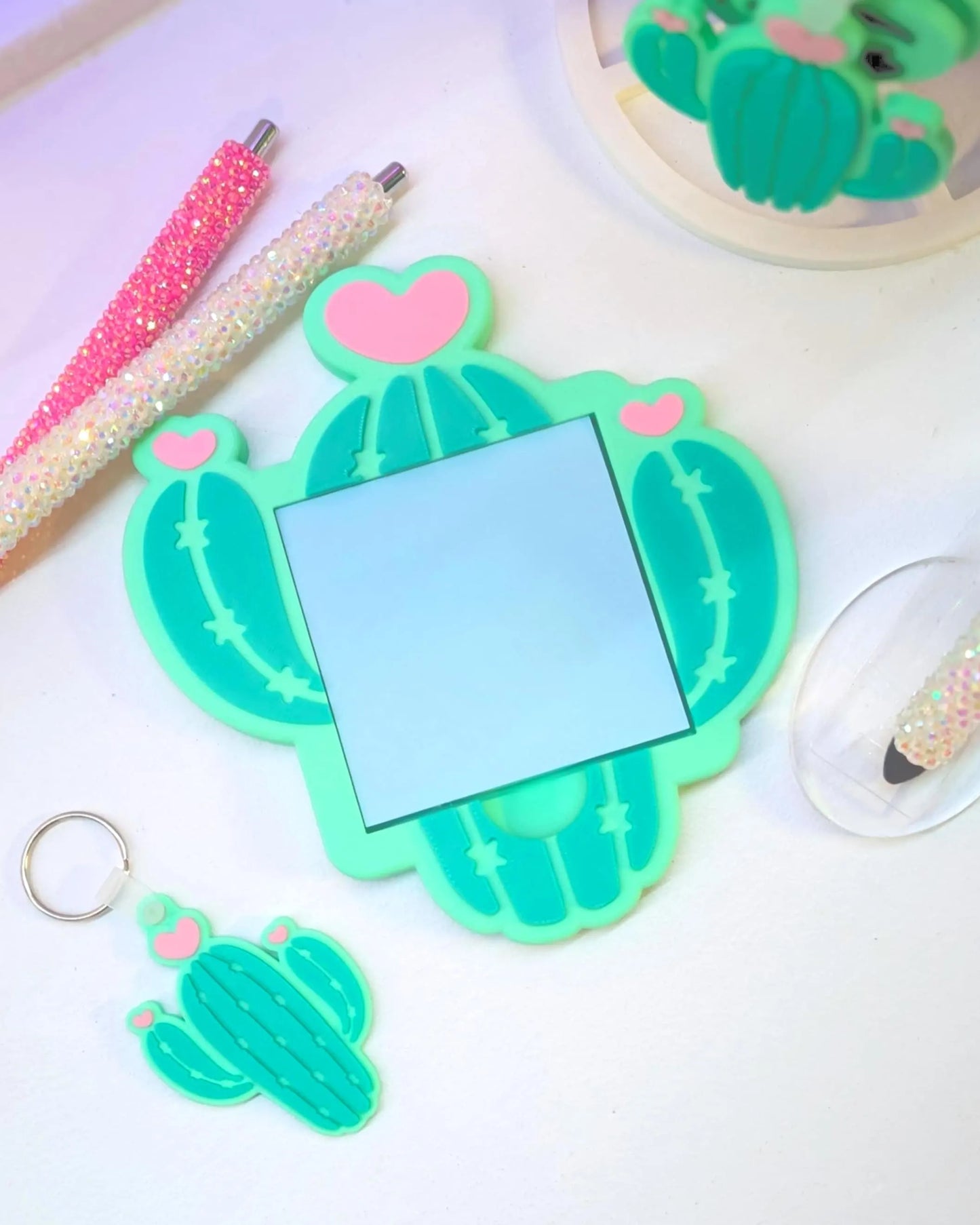 V2 Heart Cactus Sticky Note Holder - STL & 3MF - Digital Download