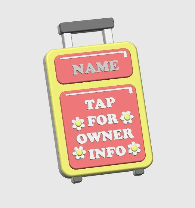 Daisy Suitcase Bag Tag: Editable Text 3D Print File (Digital Download)