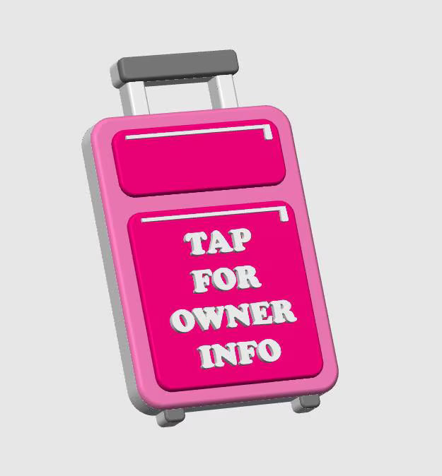 Editable Suitcase Bag Tag 3D Print File: Custom Travel Accessory (STL & 3MF Digital Download)