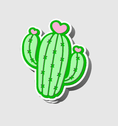 Heart Cactus Straw Topper 3D Print File (STL & 3MF Digital Download) 8mm + 10mm Sizes