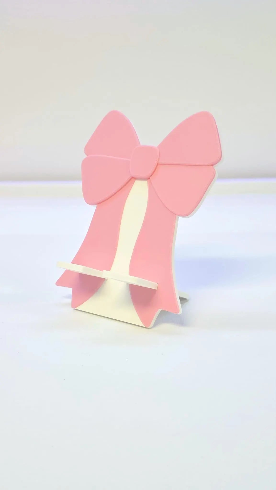 Coquette Bow Phone Holder 3D Print File: Fun Desk Decor (STL/3MF Digital Download)