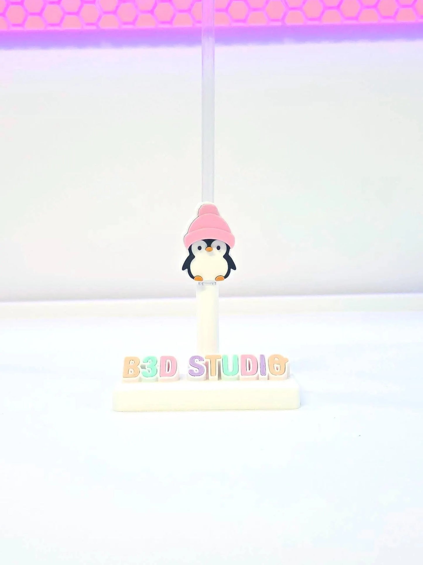 Cute Penguin Straw Topper 3D Print File (STL & 3MF Digital Download) 8mm + 10mm Sizes