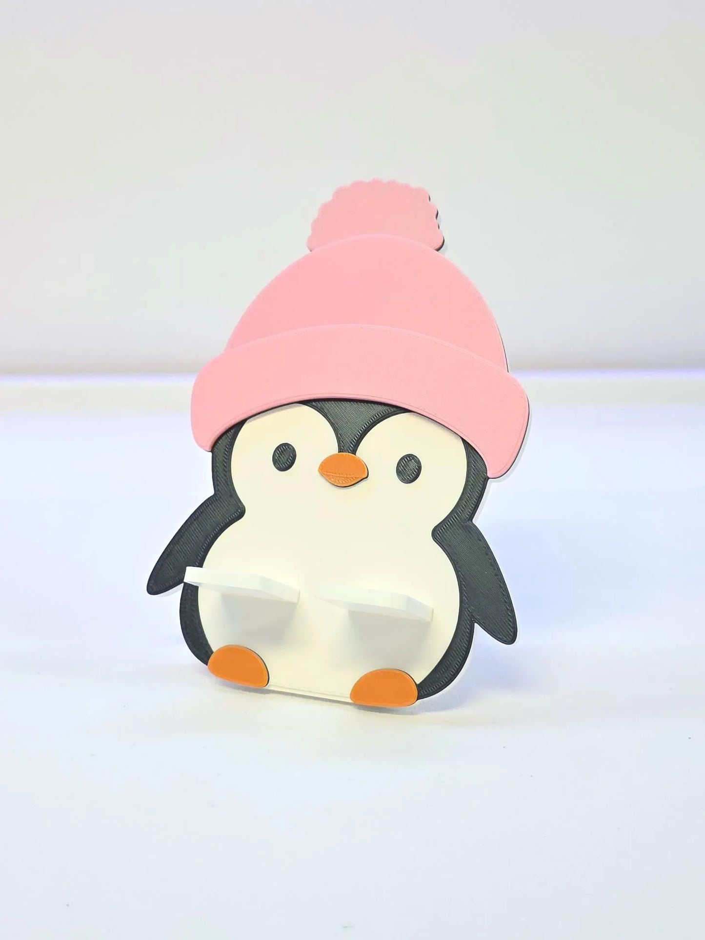 Cute Penguin Phone Holder 3D Print File: Fun Desk Decor (STL/3MF Digital Download)